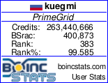 PrimeGrid – Личная статистика